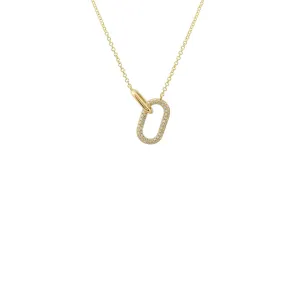 Oval Linking Pave Diamond Necklace