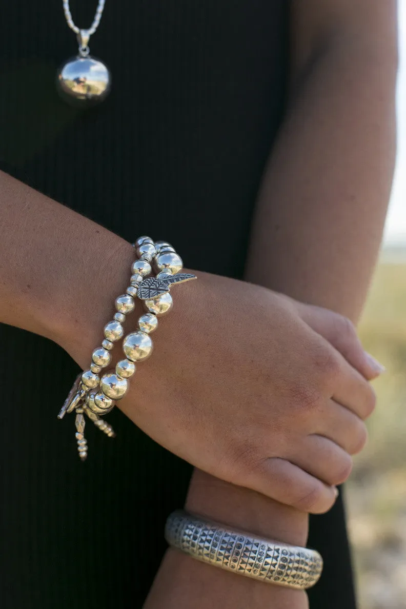 PEACE FEATHER & LEAF BRACELET