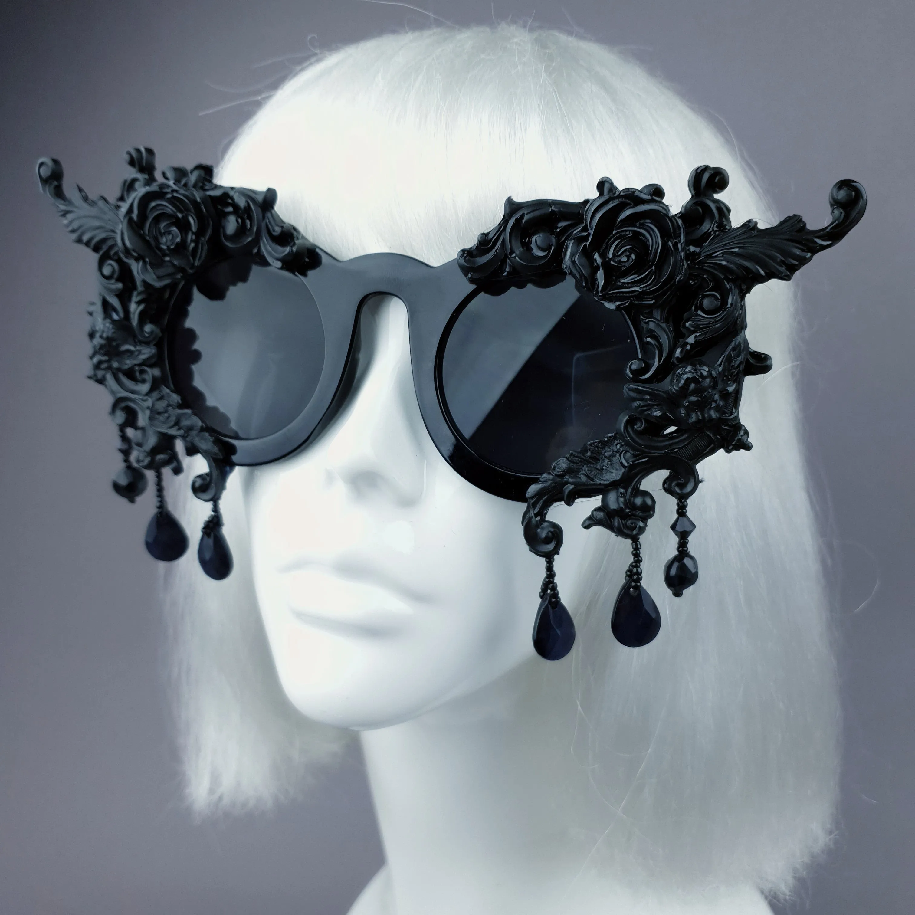 "Black Magick" Black Filigree Ornate Sunglasses