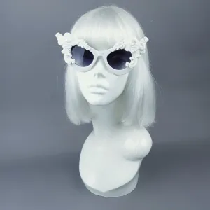 "Lestat" White Filigree Cherub Catseye Sunglasses