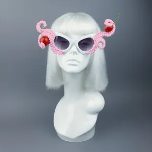 "Ursula" Pink Octopus Kraken Tentacle with Cherries Sunglasses