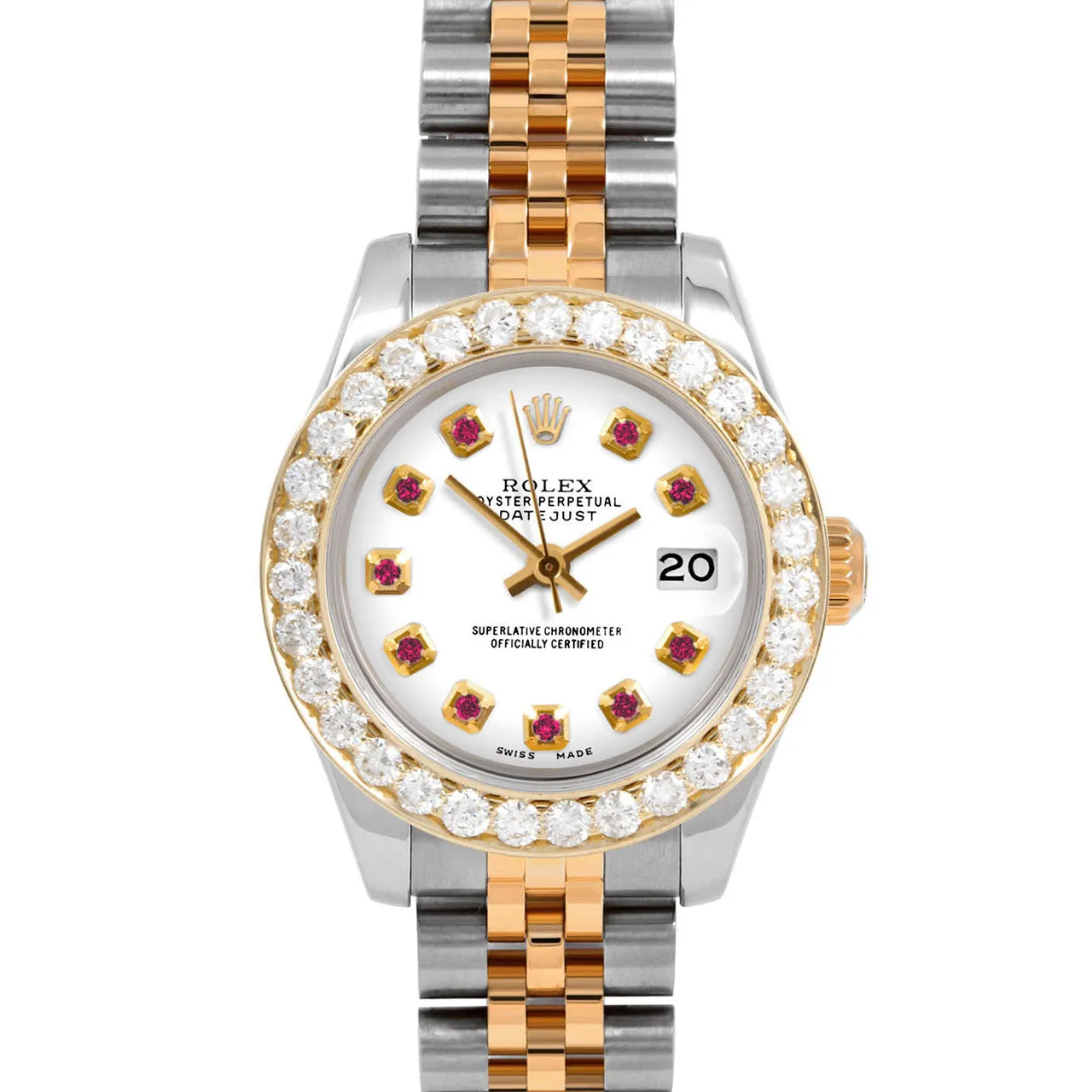 Rolex Datejust 26mm | 179173-WHT-RBY-AM-2CT-JBL