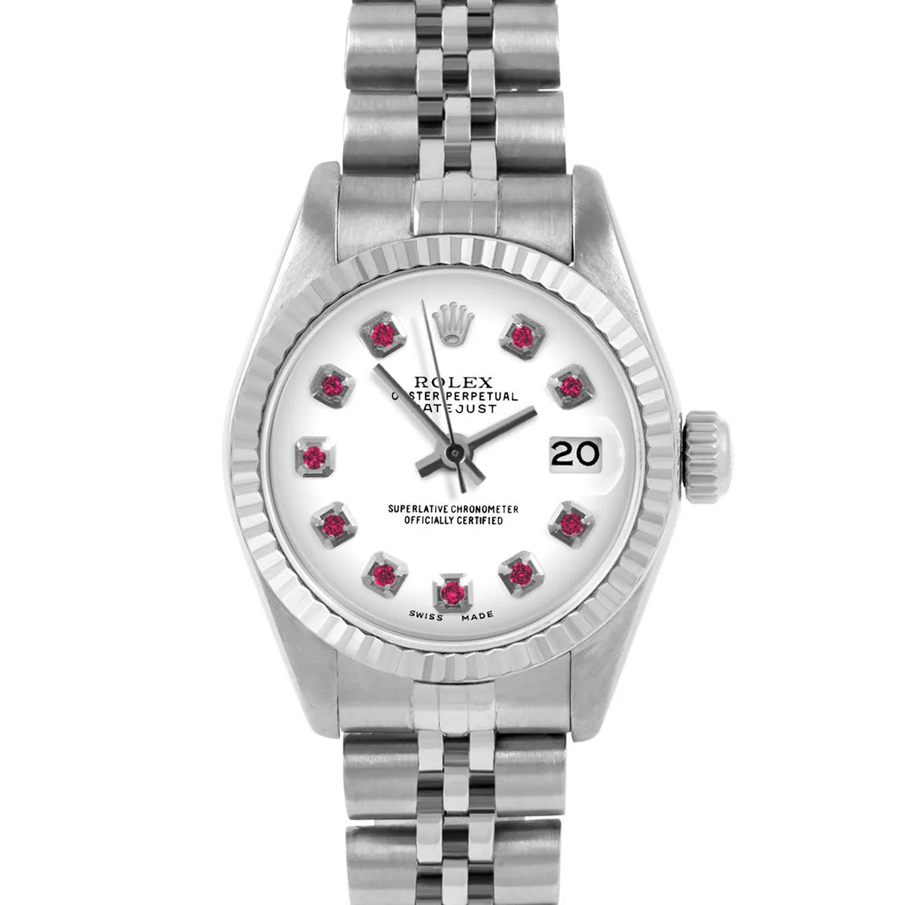 Rolex Datejust 26mm | 6917-SS-WHT-RBY-AM-FLT-JBL