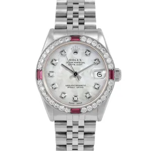 Rolex Datejust 31mm | 6827-SS-WMOP-DIA-AM-4RBY-JBL