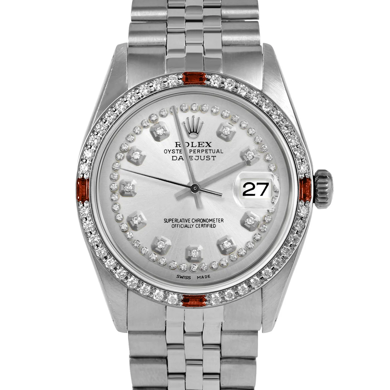 Rolex Datejust 36mm | 1601-SS-SLV-STRD-4RBY-JBL