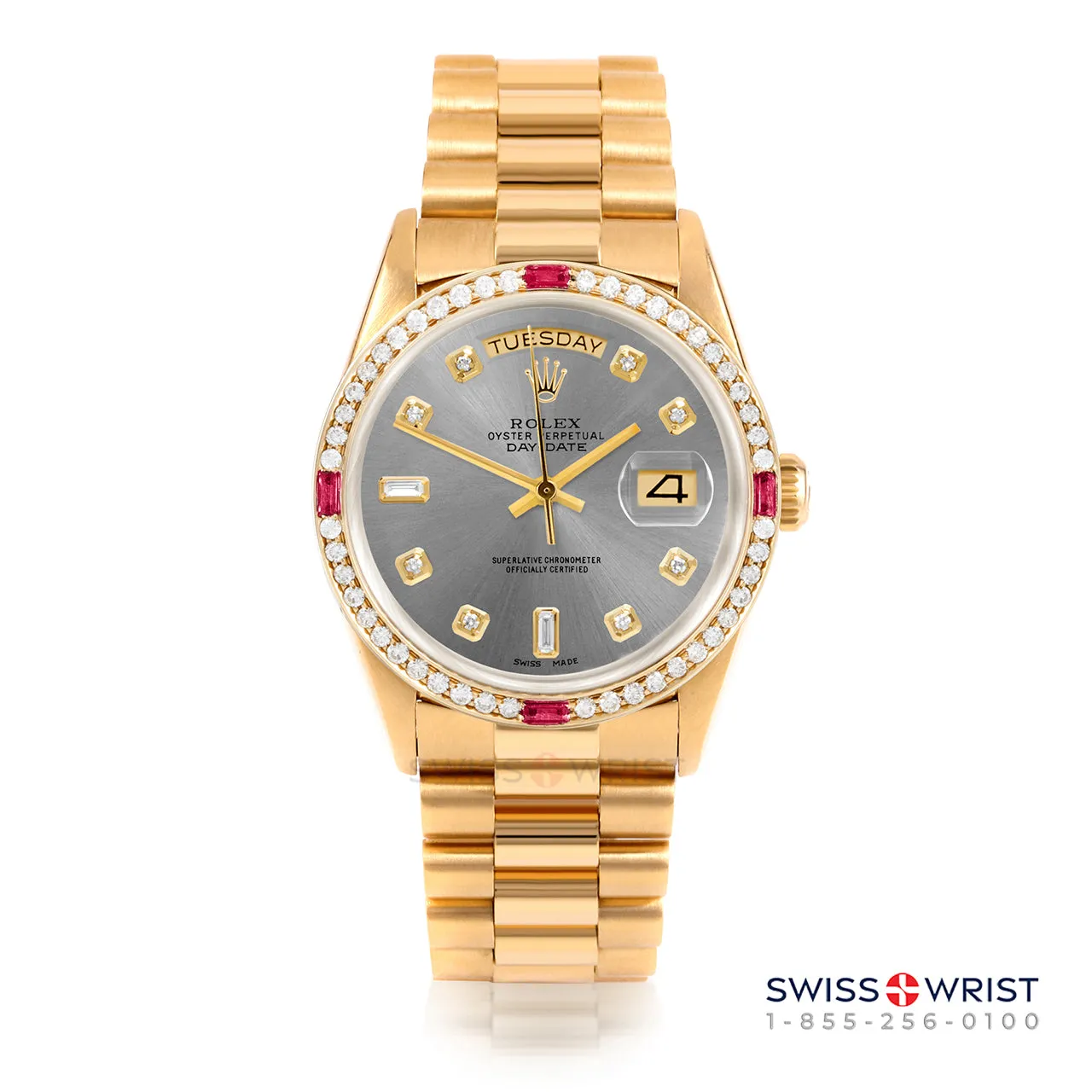 Rolex Day-Date 36mm | 18238-SLT-DIA-AM-4RBY-PRS