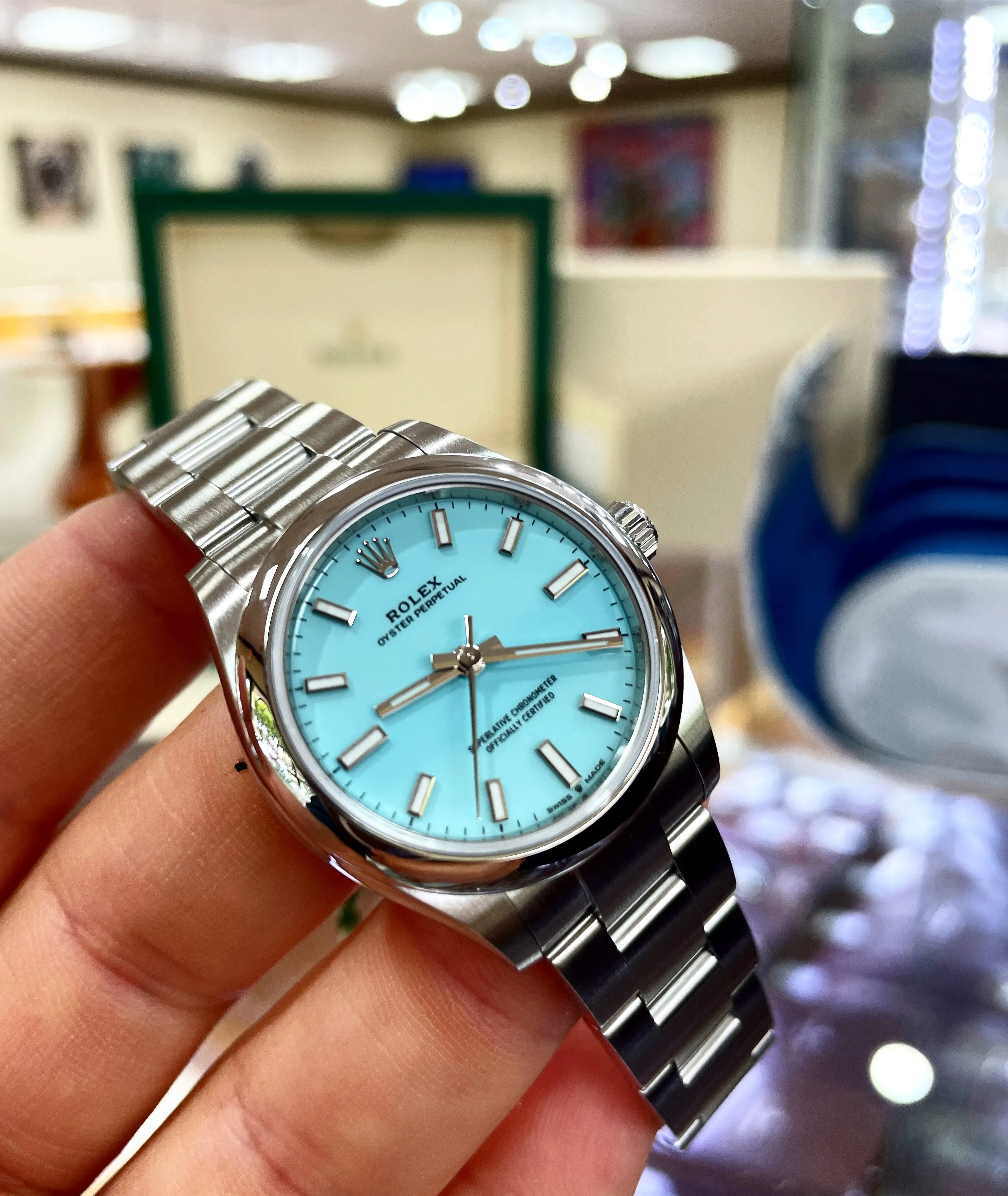 Rolex Oyster Perpetual 31 277200 Factory Turquoise Blue Dial Box and Papers Unworn