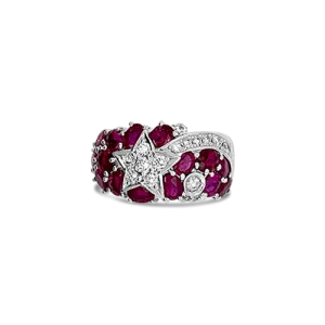 Ruby & Diamond Shooting Star Ring