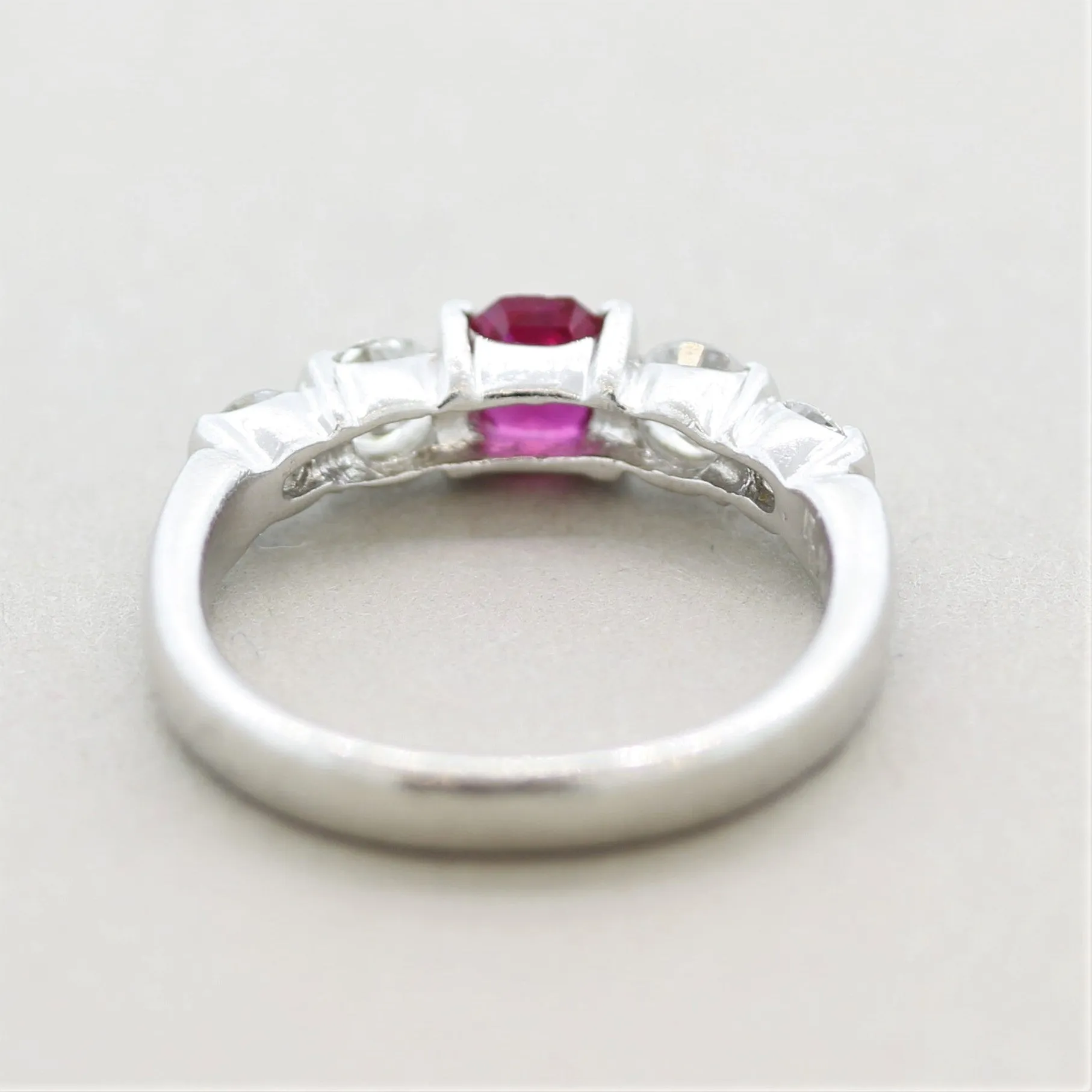 Ruby Diamond Platinum Band Ring