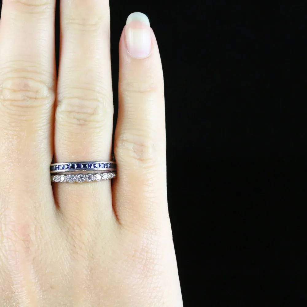 Ruby Diamond Sapphire Eternity Flip Ring Can Be Worn Four Ways