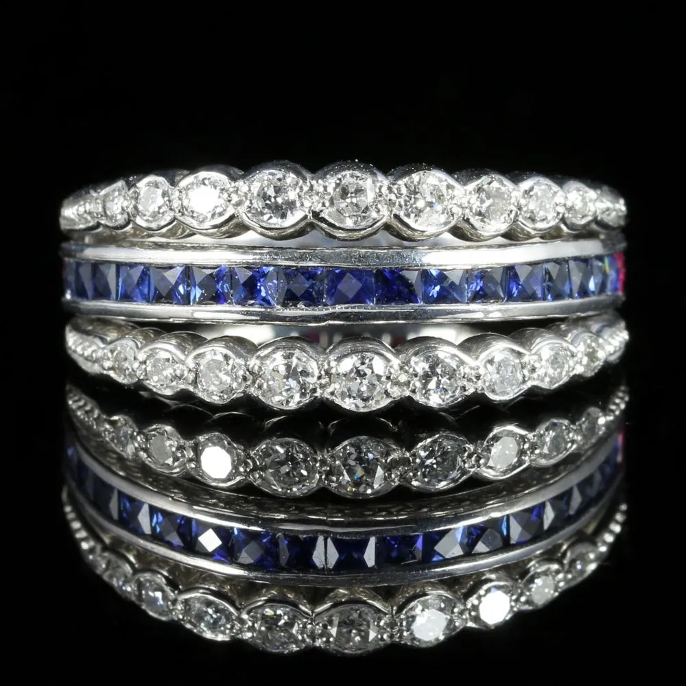 Ruby Diamond Sapphire Eternity Flip Ring Can Be Worn Four Ways