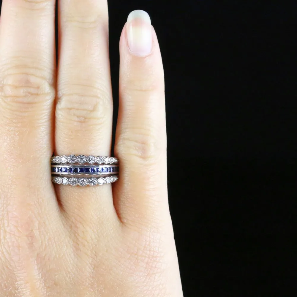 Ruby Diamond Sapphire Eternity Flip Ring Can Be Worn Four Ways