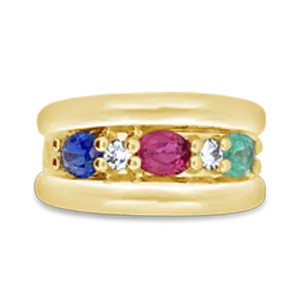 Ruby, Emerald, Sapphire & Diamond Ring