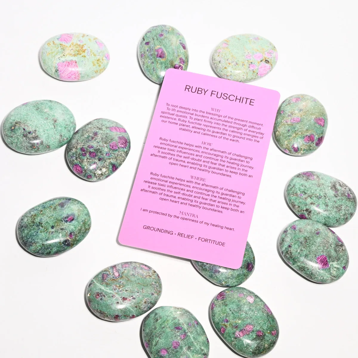 Ruby Fuchsite Palm Stone