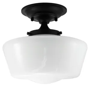 Schoolhouse Semi-Flush Black Finish Fixture