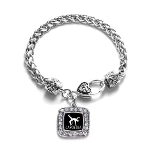 Silver Capoeira Square Charm Braided Bracelet