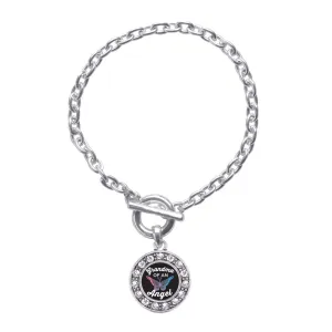 Silver Grandma Of An Angel Circle Charm Toggle Bracelet