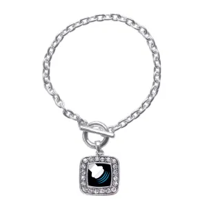 Silver Sonographer Square Charm Toggle Bracelet