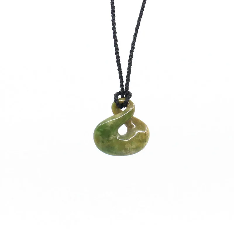 Single Twist Pounamu Pendant - Flower Jade