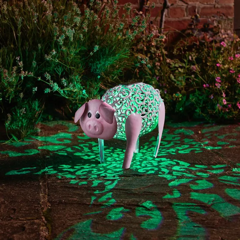 Smart Solar Delilah The Pig Garden LED Light