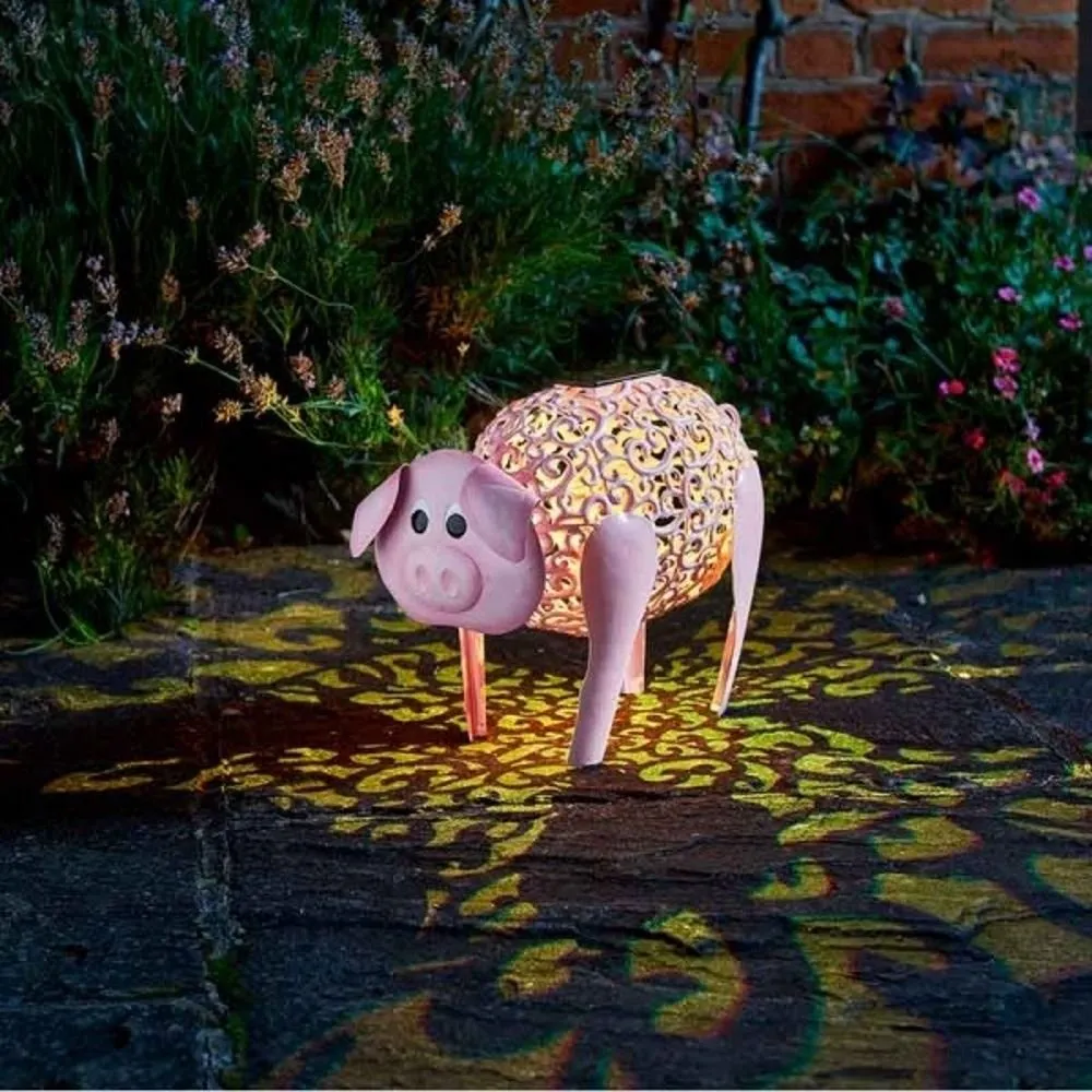 Smart Solar Delilah The Pig Garden LED Light