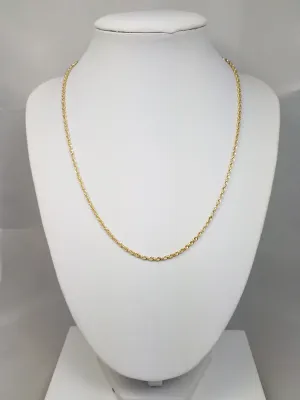 Solid 14k Yellow Gold Diamond Cut Rope Chain 18" Necklace - NEW!