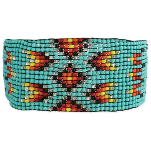 Southwest Print Beaded Stretch Bracelet