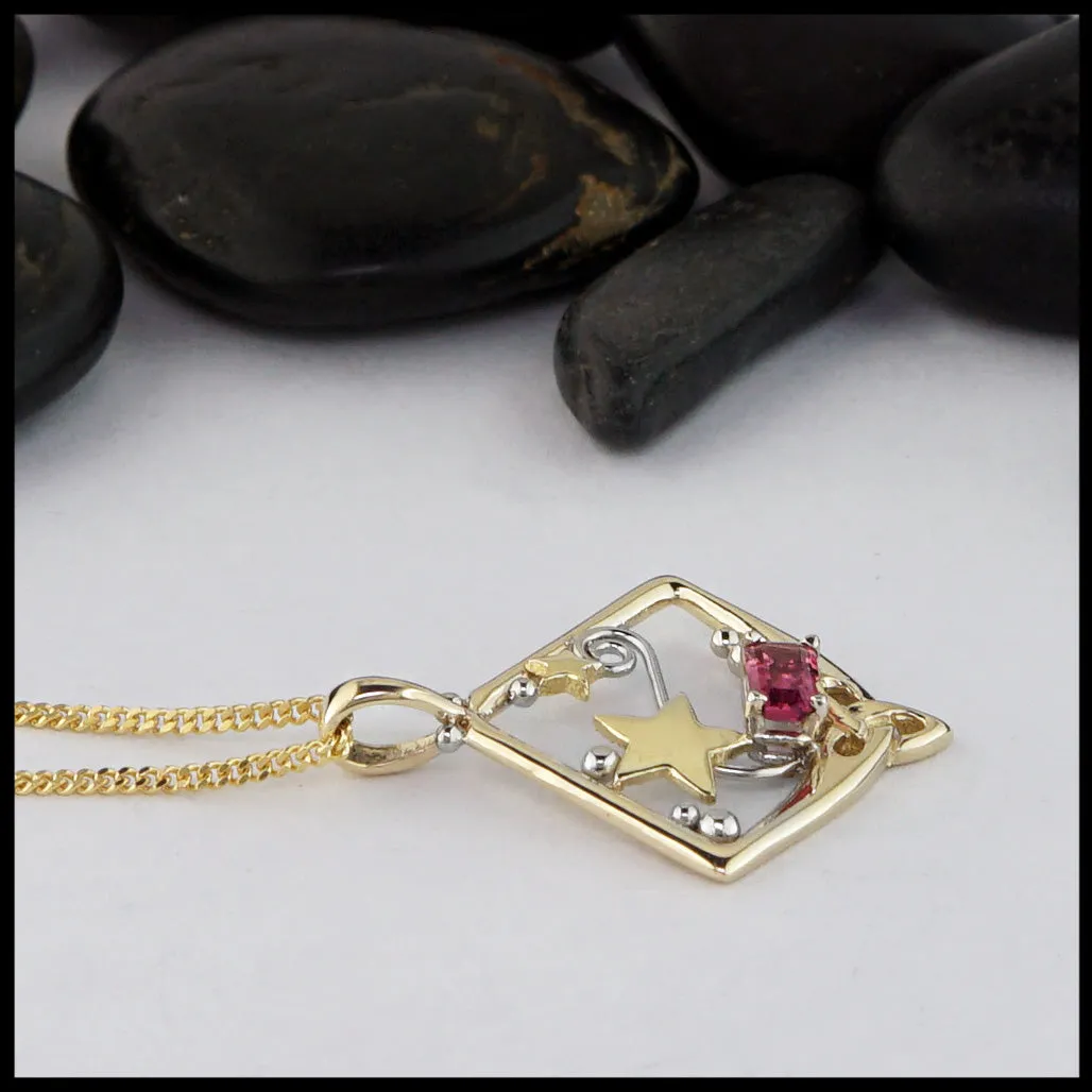 Star Pendant with Pink Tourmaline