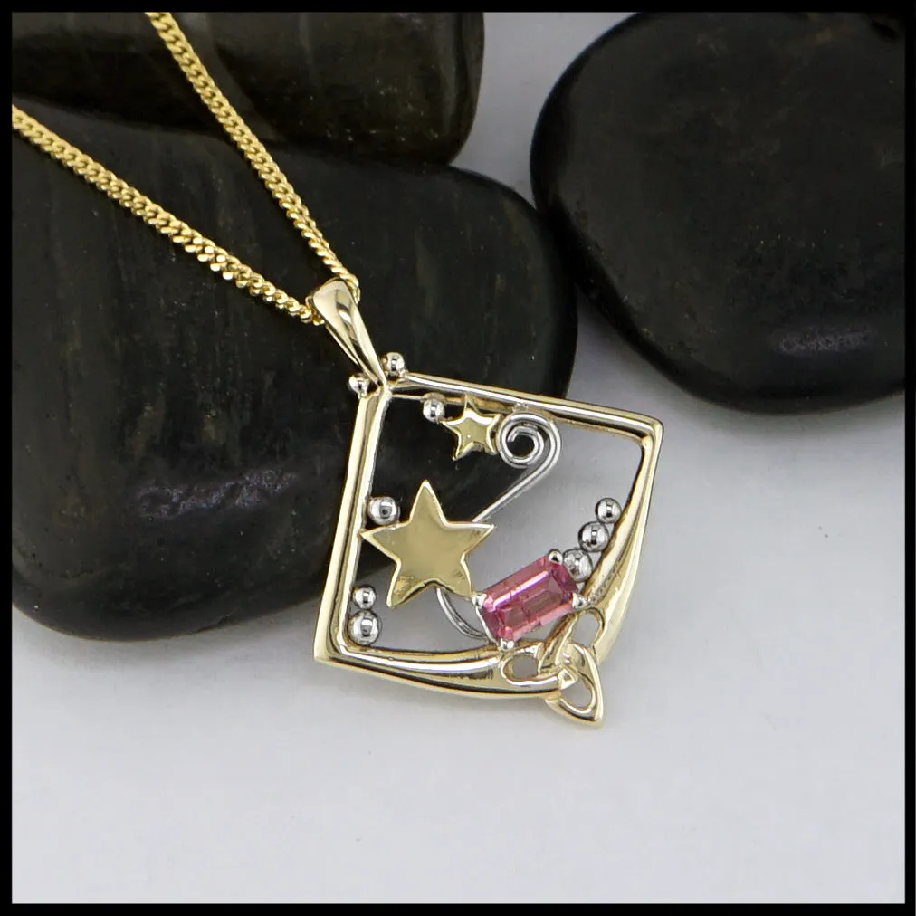 Star Pendant with Pink Tourmaline