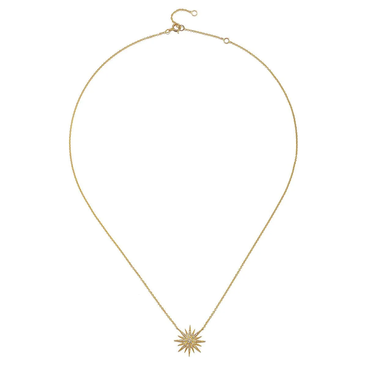 Starburst Diamond 14kt Gold Necklace