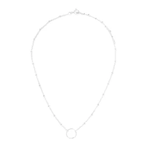 Sterling Silver Open Circle & Metal Bead Choker