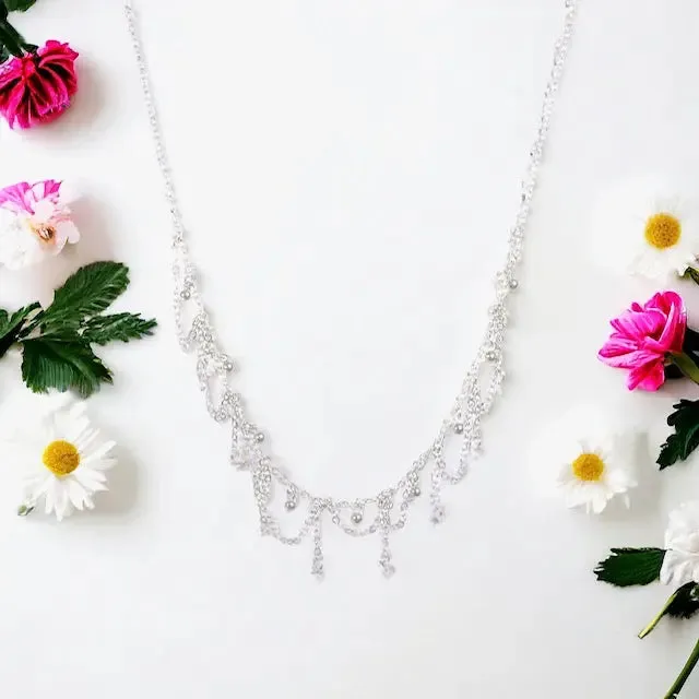 Sterling Silver Vintage Crystal Necklace