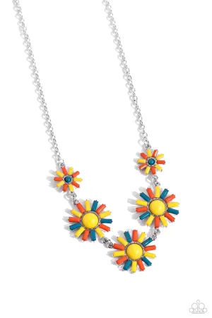 SUN and Fancy Free - Yellow Necklace - Paparazzi Accessories