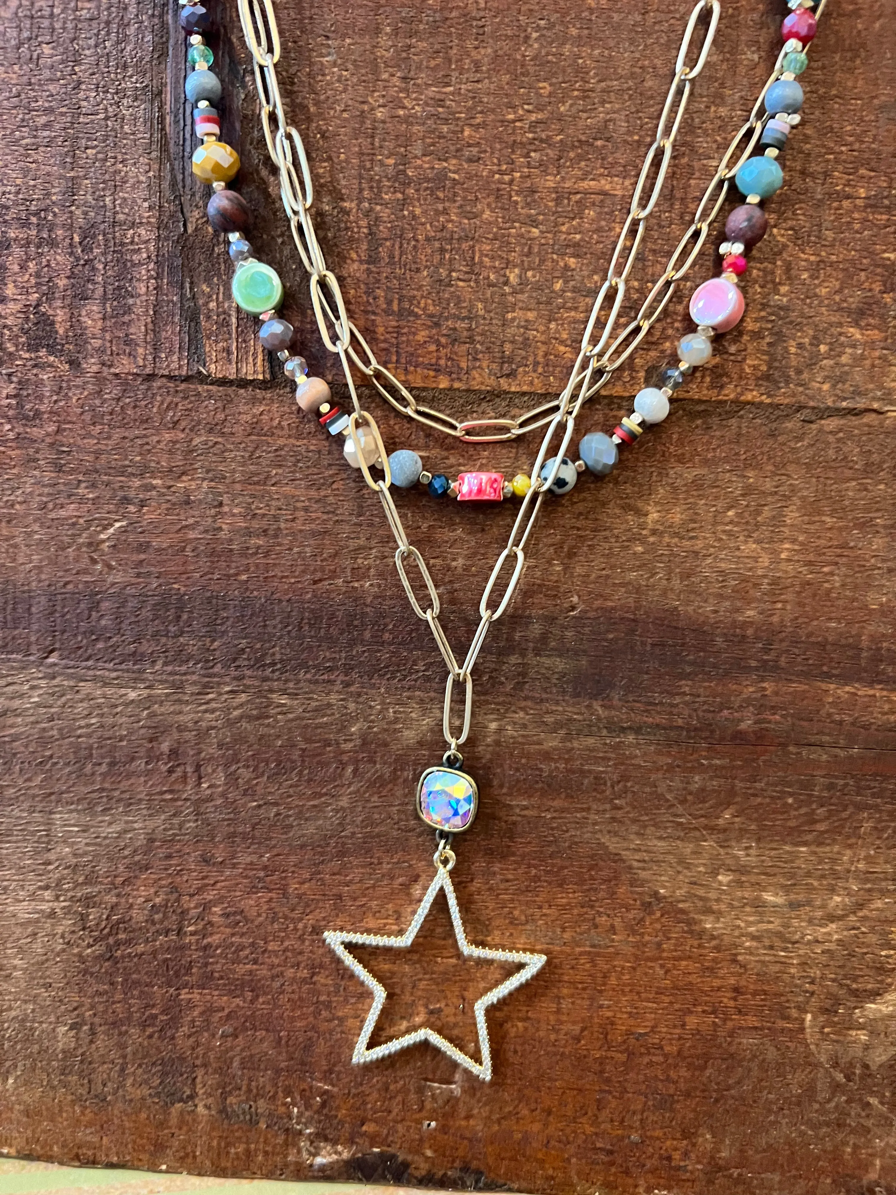 The Beaded Layer Star Necklace