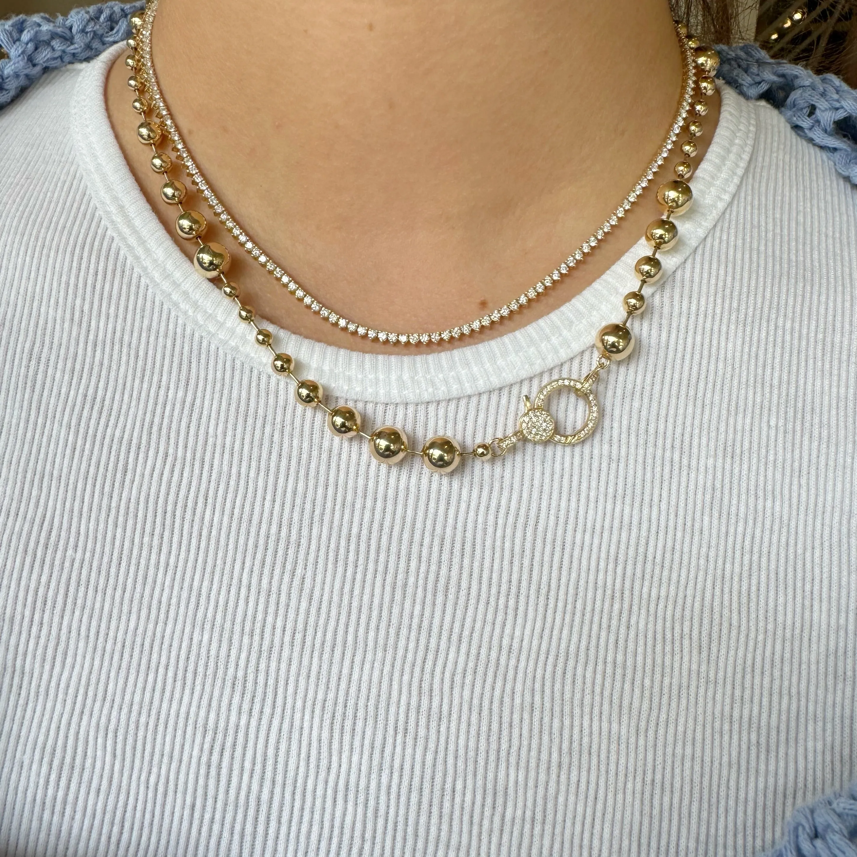 Three Prong Diamond Tennis Necklace