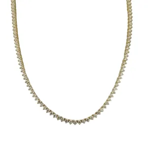 Three Prong Diamond Tennis Necklace