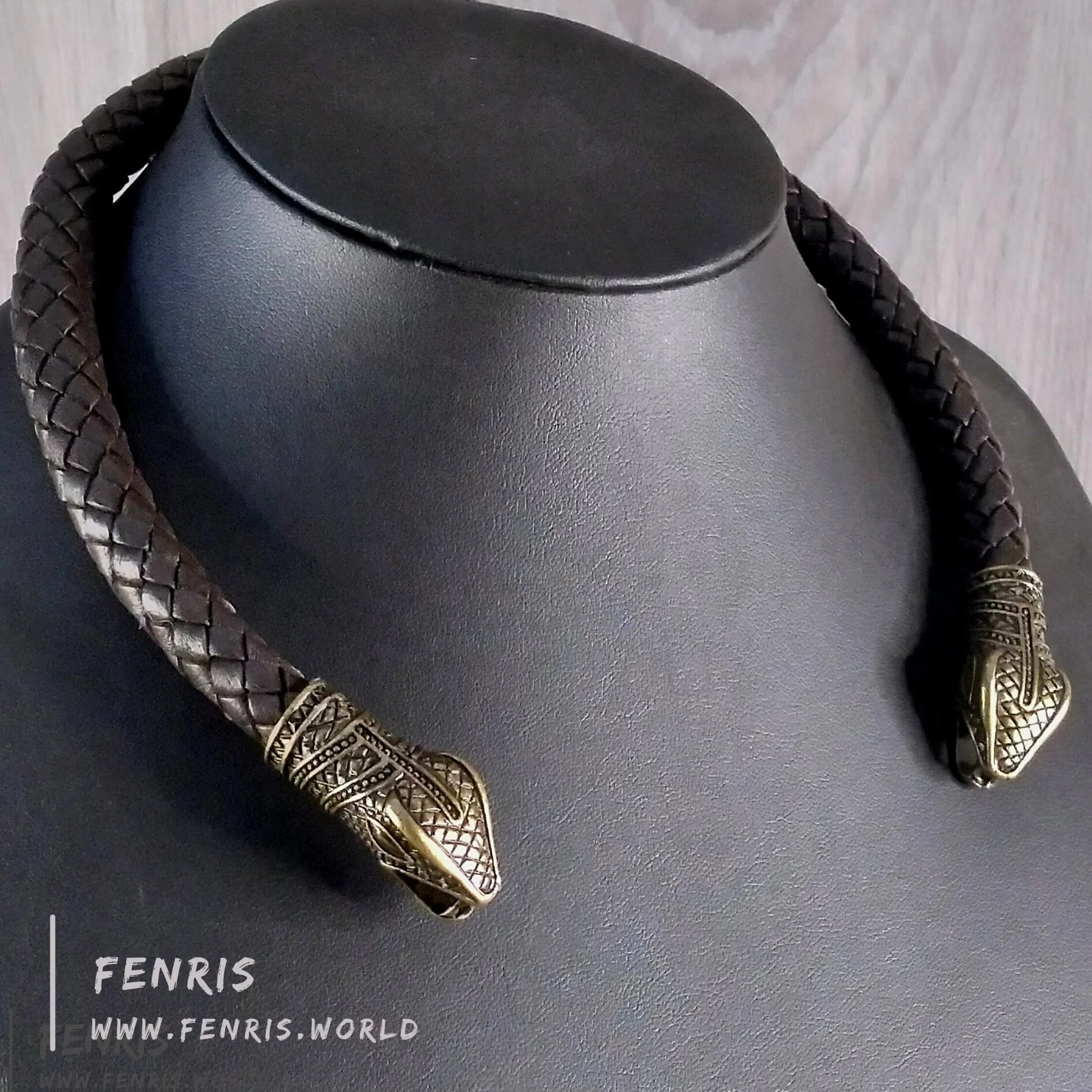 Torc Bronze Snake Brown Leather | Fenris