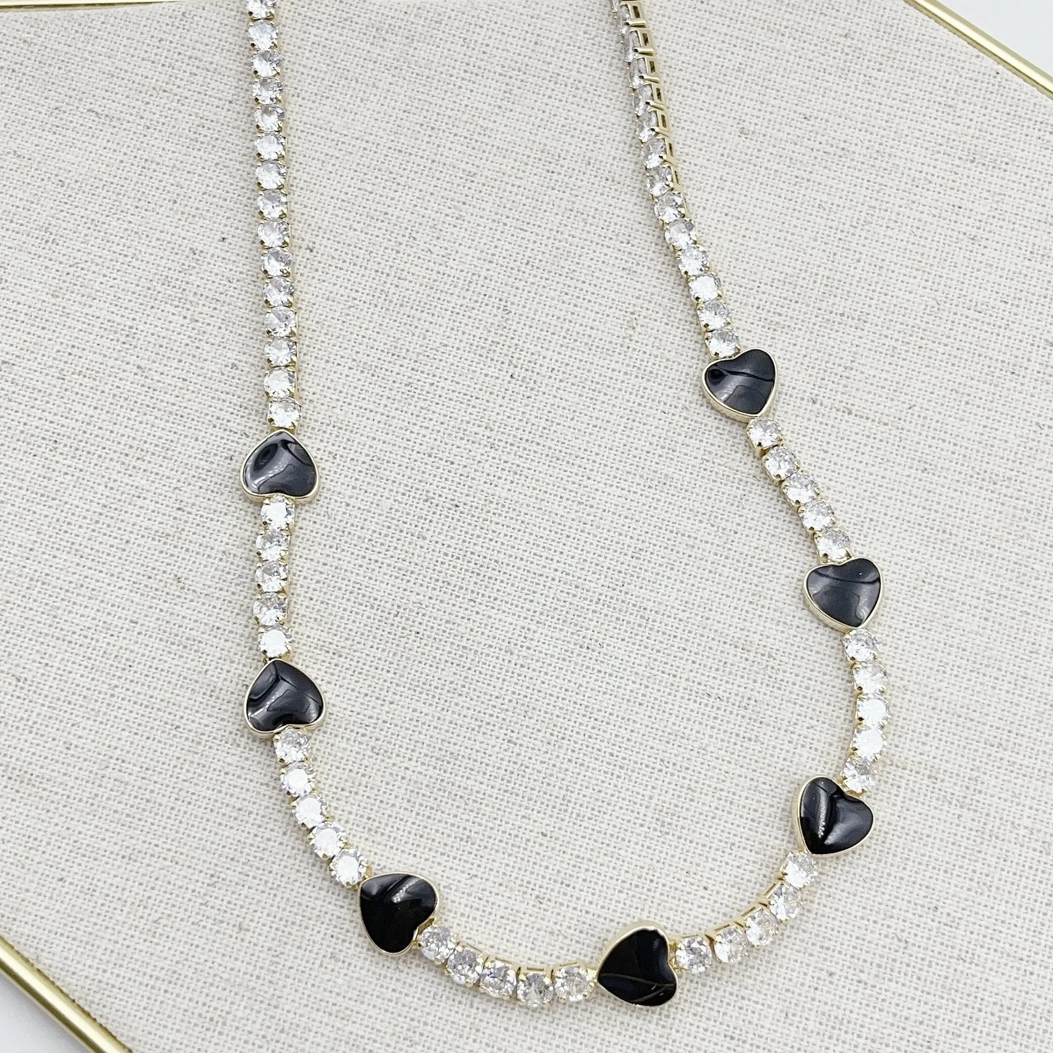 Treasure Jewels Multi Black Heart Necklace