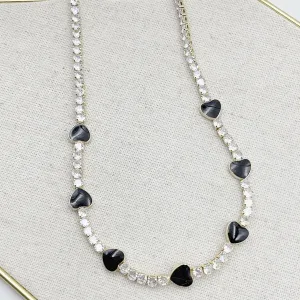 Treasure Jewels Multi Black Heart Necklace