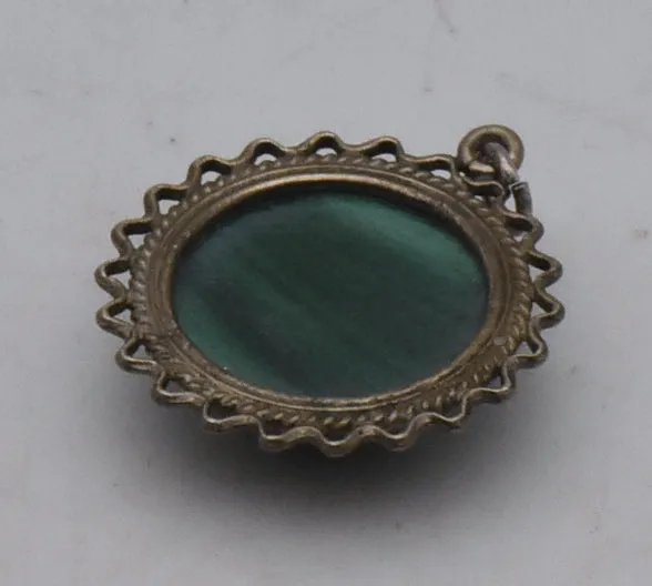 Vintage Malachite Filigree Pendant