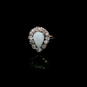 Vintage Opal and Diamond Ring