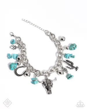 Wild West Wardrobe - Blue Bracelet - Paparazzi Accessories