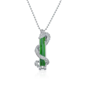 WONG Ⅱ Iced Out Jade Column Pendant