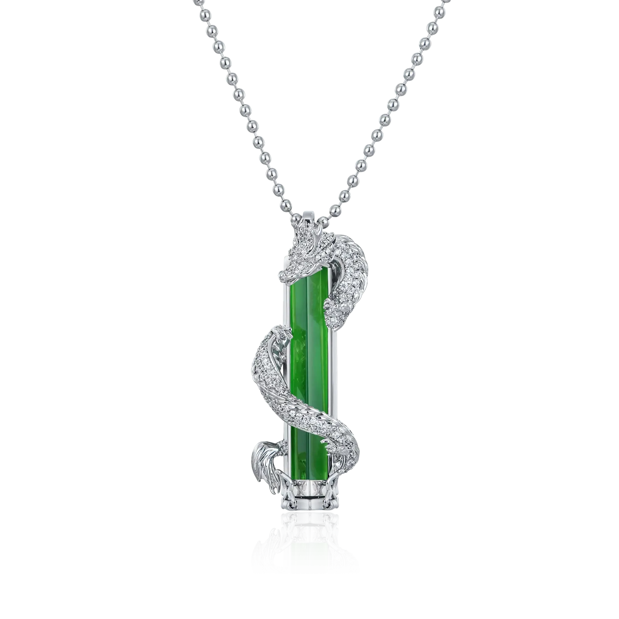 WONG Ⅱ Iced Out Jade Column Pendant