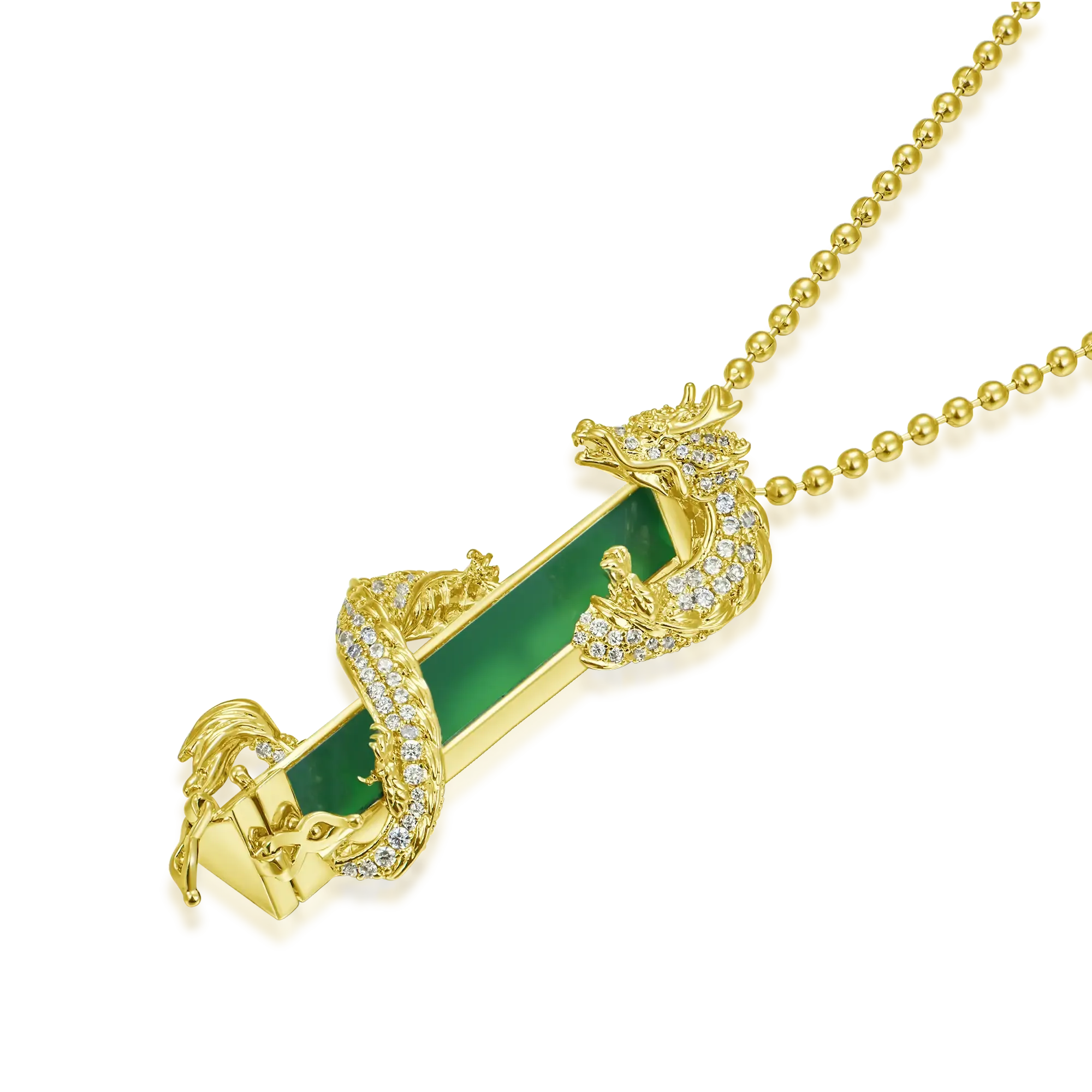 WONG Ⅱ Iced Out Jade Column Pendant