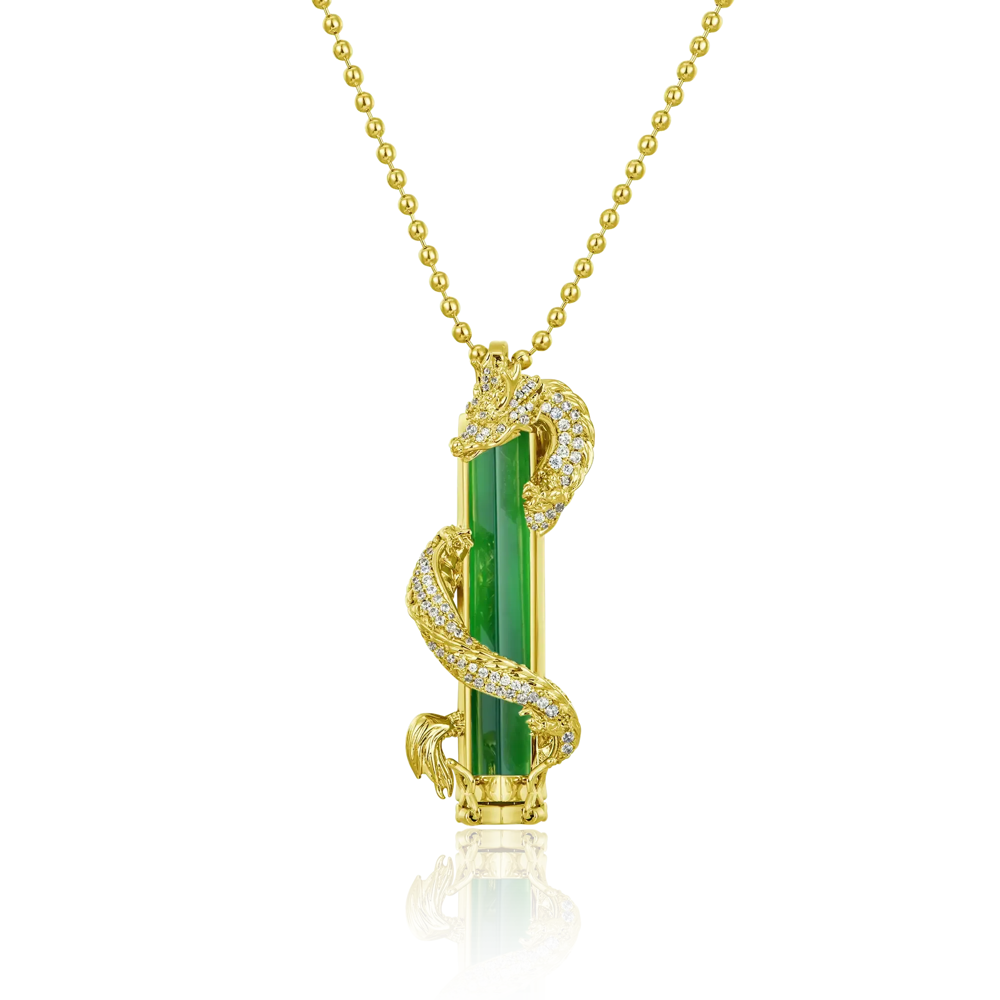 WONG Ⅱ Iced Out Jade Column Pendant