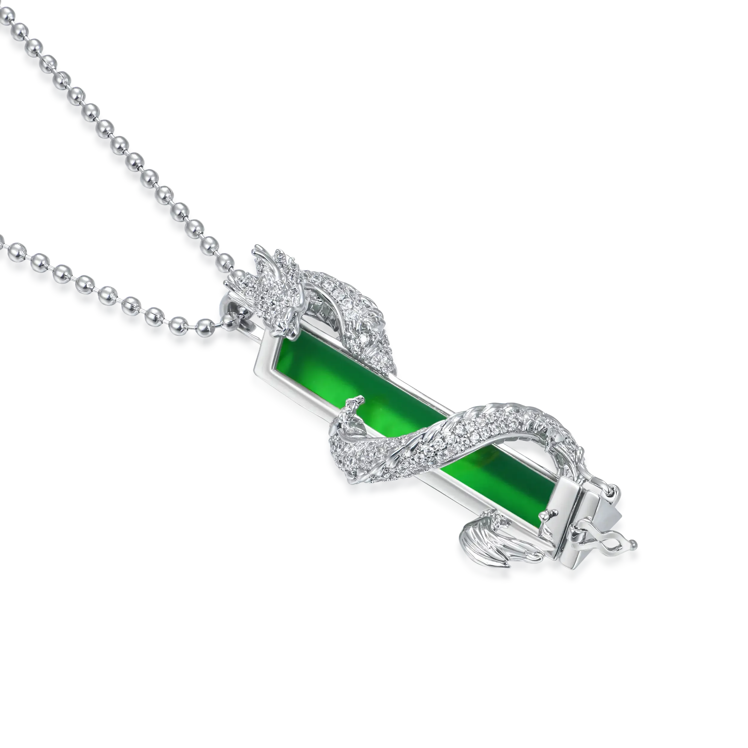 WONG Ⅱ Iced Out Jade Column Pendant