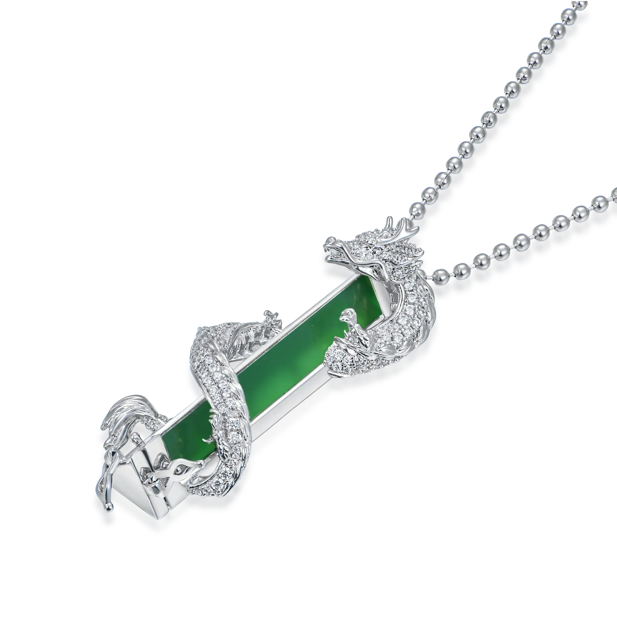 WONG Ⅱ Iced Out Jade Column Pendant