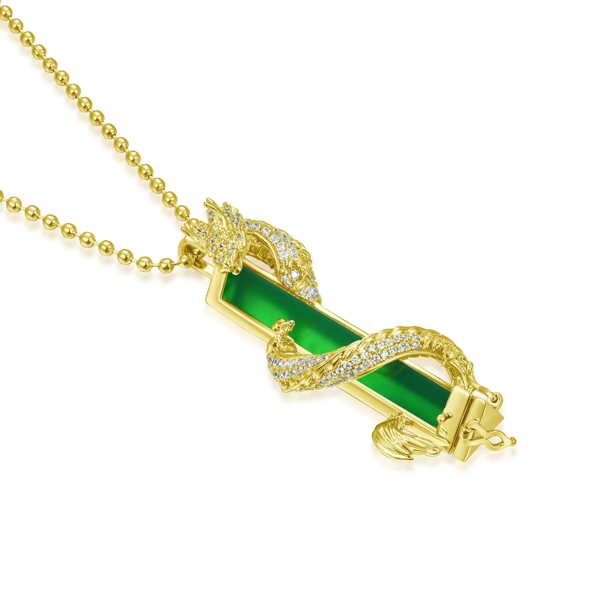 WONG Ⅱ Iced Out Jade Column Pendant